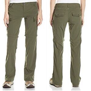 prAna Women's Sage 3-Way Convertible Hiking Traveling Pants Size 4 Olive Green